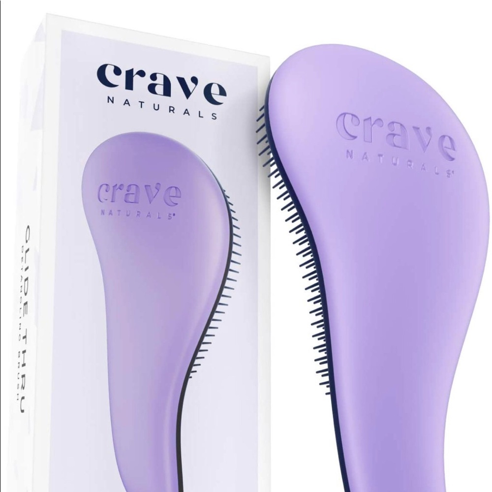 Crave Naturals Glide Thru Detangling Brush for Adults & Kids Hair. Detangler